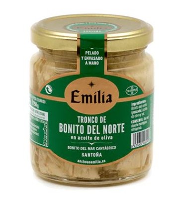 TRONCO DE BONITO DEL NORTE ( MAR CANTÁBRICO - SANTOÑA ) EN ACEITE DE OLIVA  - 225 gr