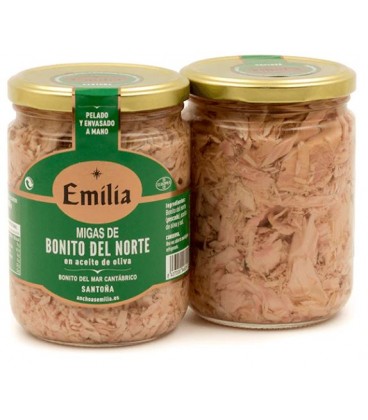 MIGAS DE BONITO DEL NORTE ( MAR CANTÁBRICO - SANTOÑA ) EN ACEITE DE OLIVA  - 430 gr